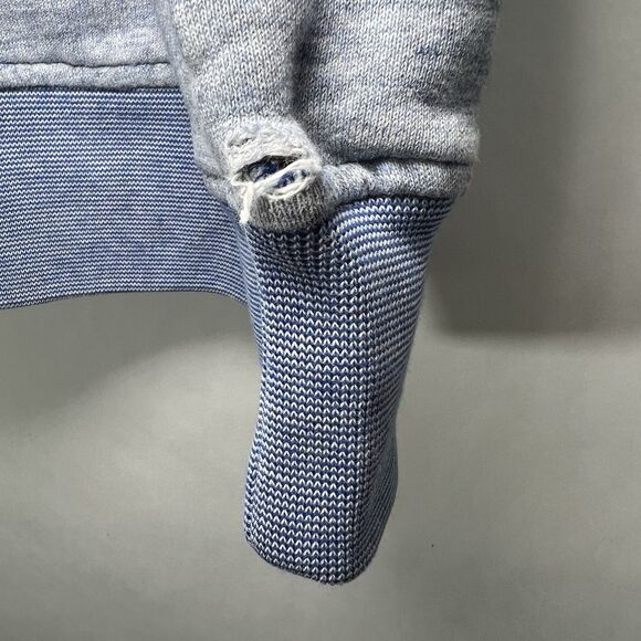 Adidas Trefoil Crew Neck Sweatshirt Womens Size Medium Blue Heathered Terry - Picture 8 of 13